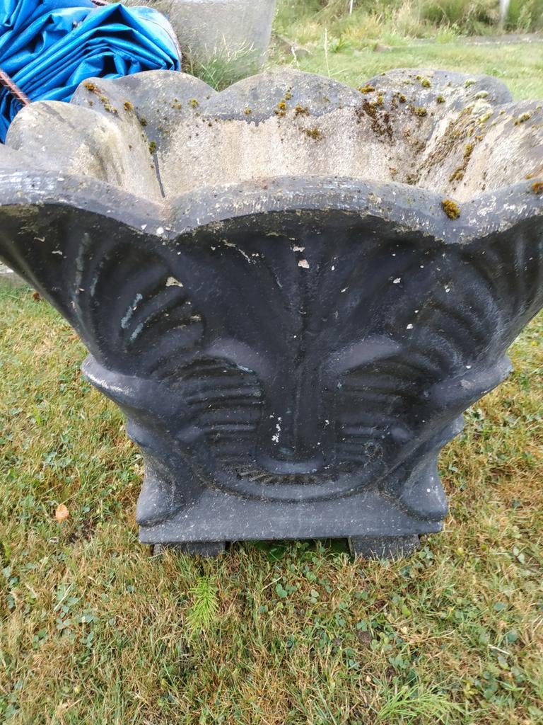 Zware betonnen bloembak 53x53cm en 50cm hoog, Tuin en Terras, Bloembakken en Plantenbakken, Ophalen, Tuin