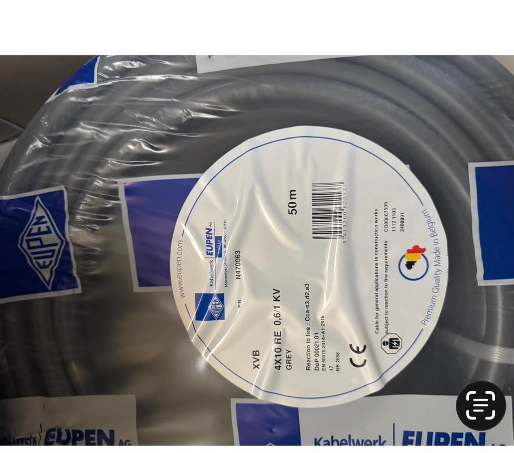 XVB 4x10 mm 50 mètres, Enlèvement, Neuf, Câble ou Fil électrique