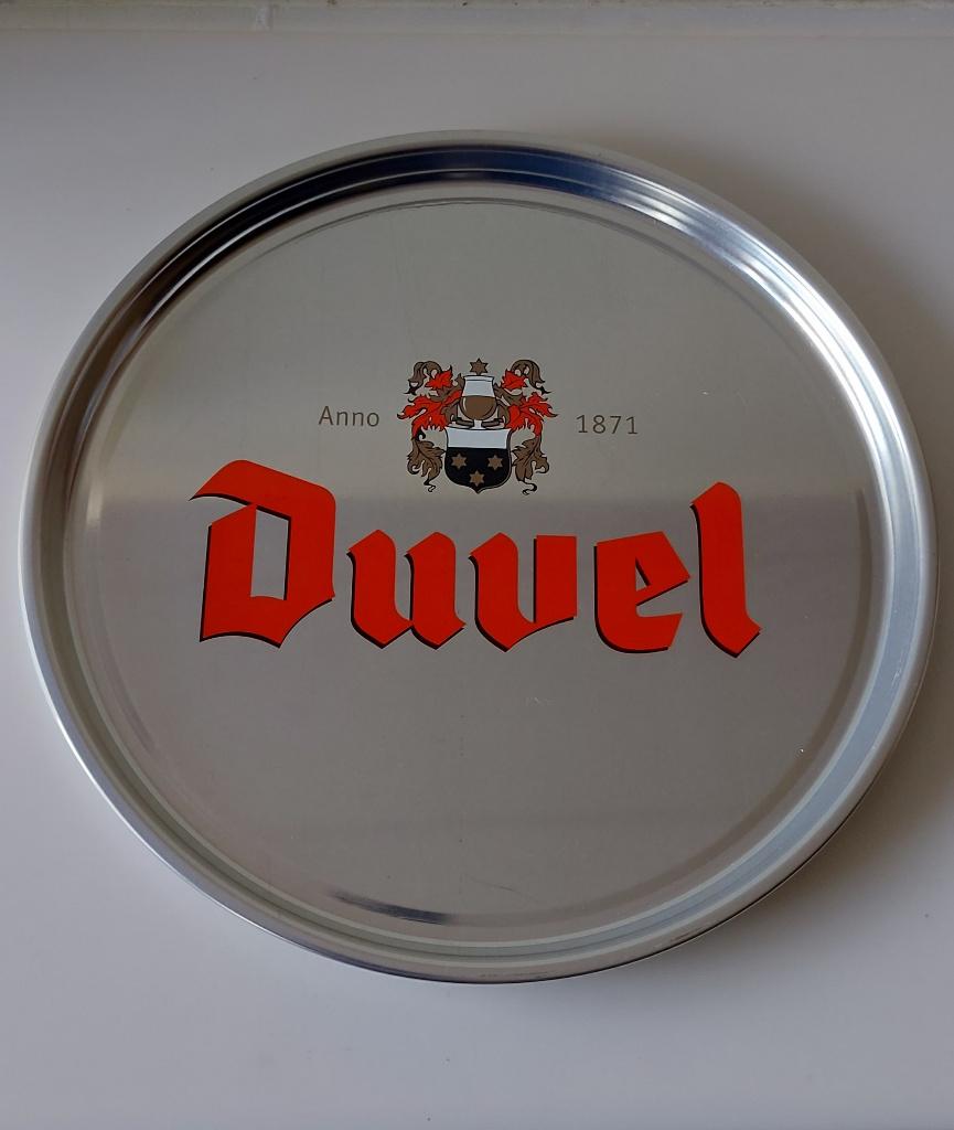 Duvel dienbord metaal NIEUW diameter = 40 cm, Ophalen of Verzenden, Nieuw, Reclamebord, Plaat of Schild, Duvel