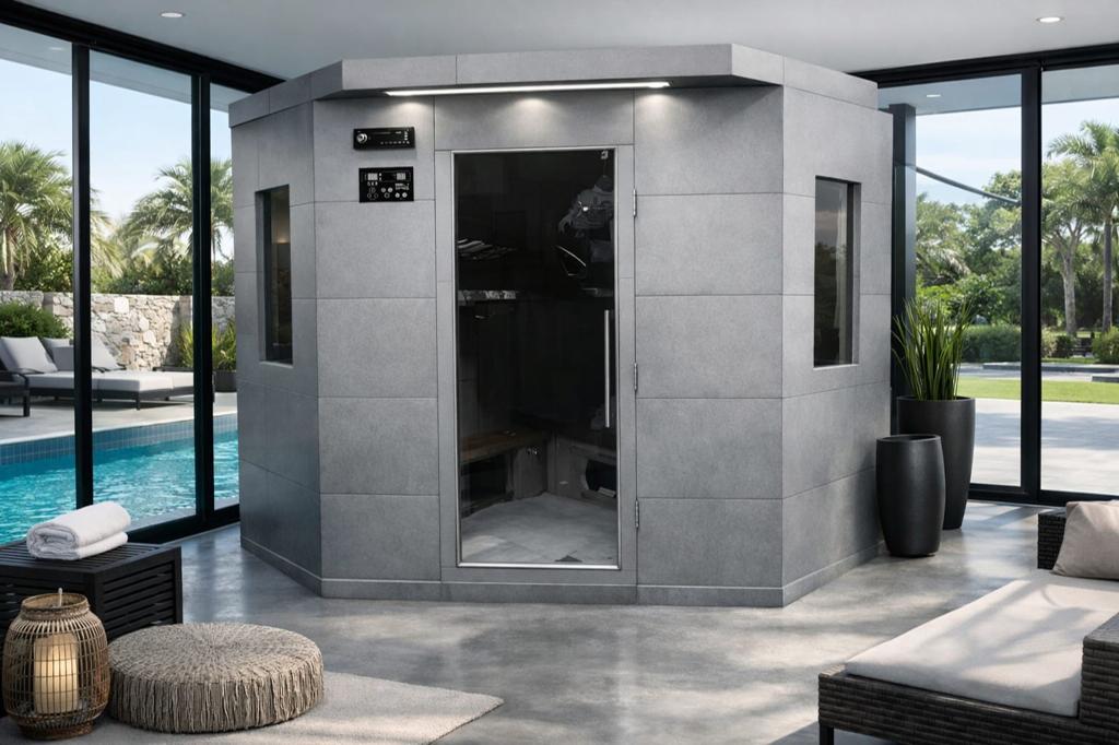 Nieuwe design sauna..10 IR lampen..combi Finse sauna.., Sport en Fitness, Sauna, Ophalen