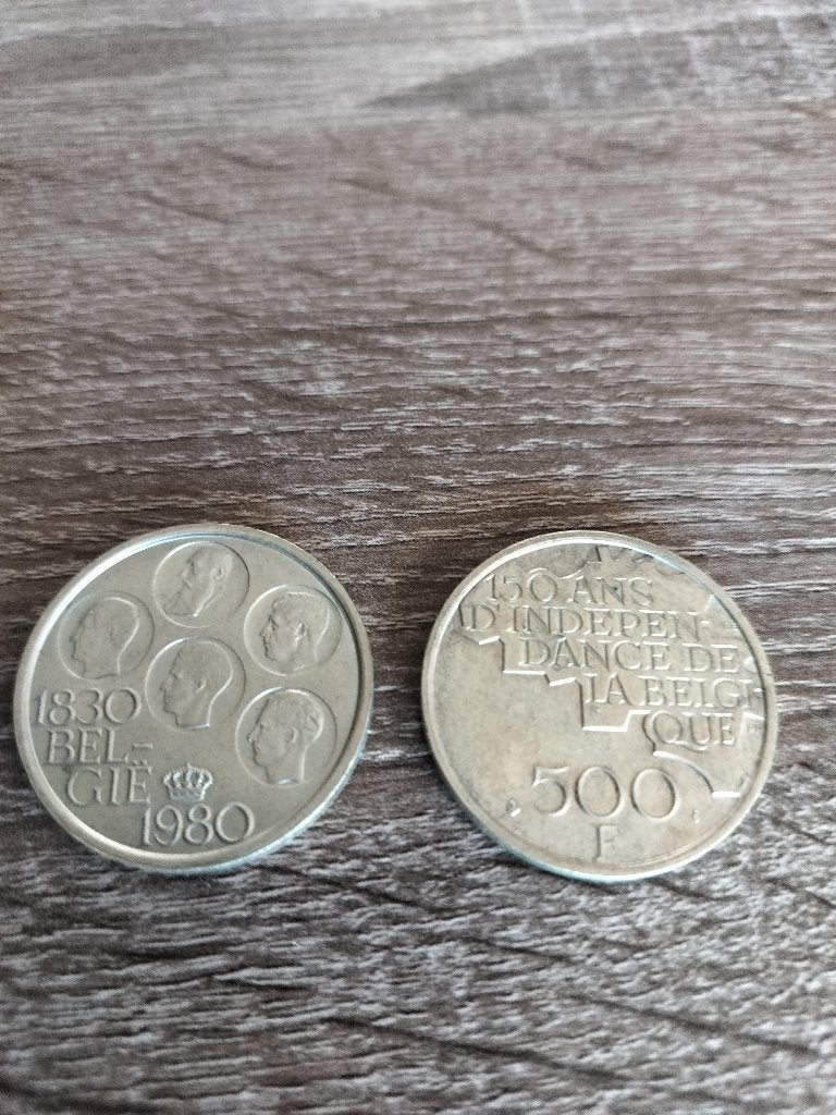 2st munt 500Fr 1980, Zilver, Ophalen of Verzenden, Losse munt, Zilver