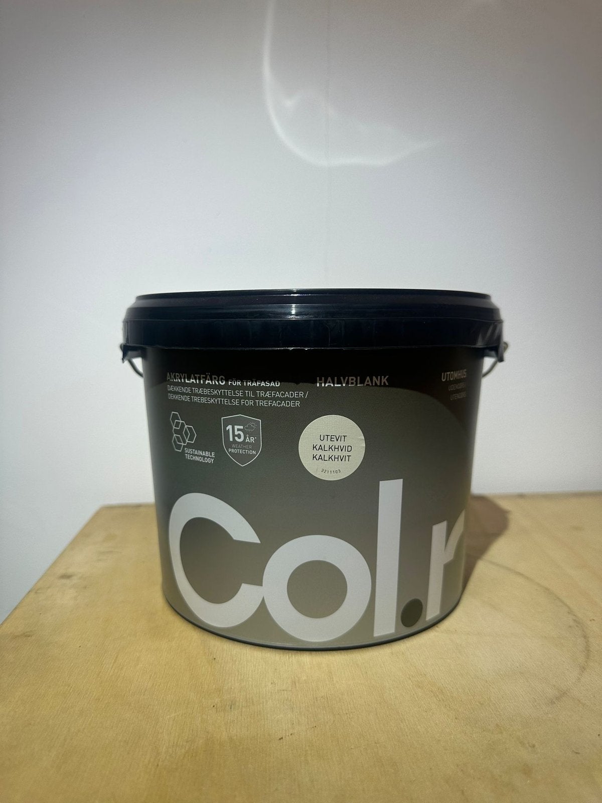 Hout lak Col.r 3L Wit Buiten 15j / verf / beits / paint, Wit, Nieuw, Beits, Ophalen of Verzenden