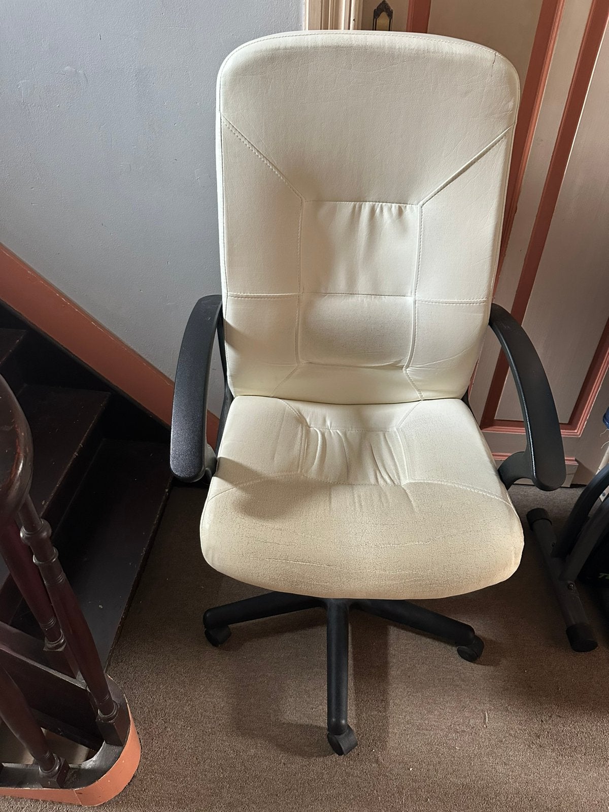 Fauteuil de bureau ajustable, Maison & Meubles, Enlèvement, Utilisé, Blanc, Chaise de bureau