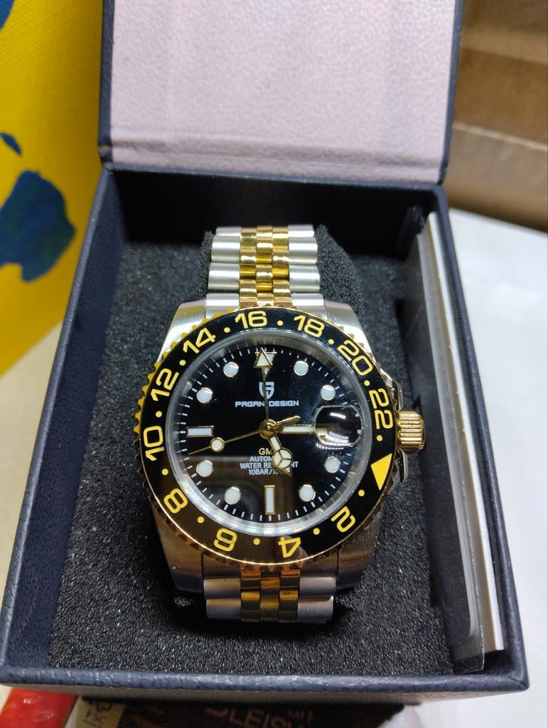 Pagani GMT, Handtassen en Accessoires, Horloges | Heren, Overige merken, Staal, Polshorloge, Nieuw