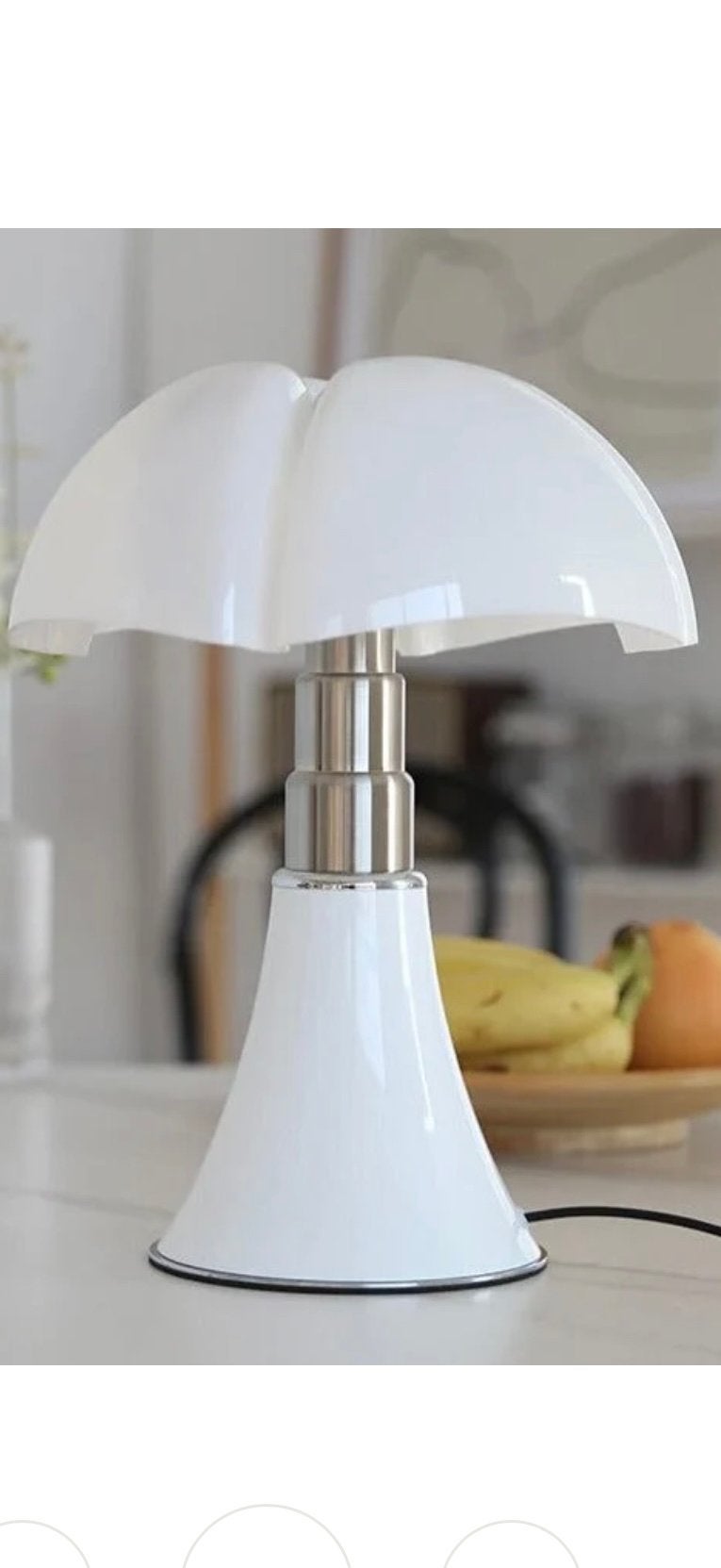 Design tafellamp wit, model pipistrello stijl medium maat, Maison & Meubles, Enlèvement, Comme neuf, Dimmable, Design