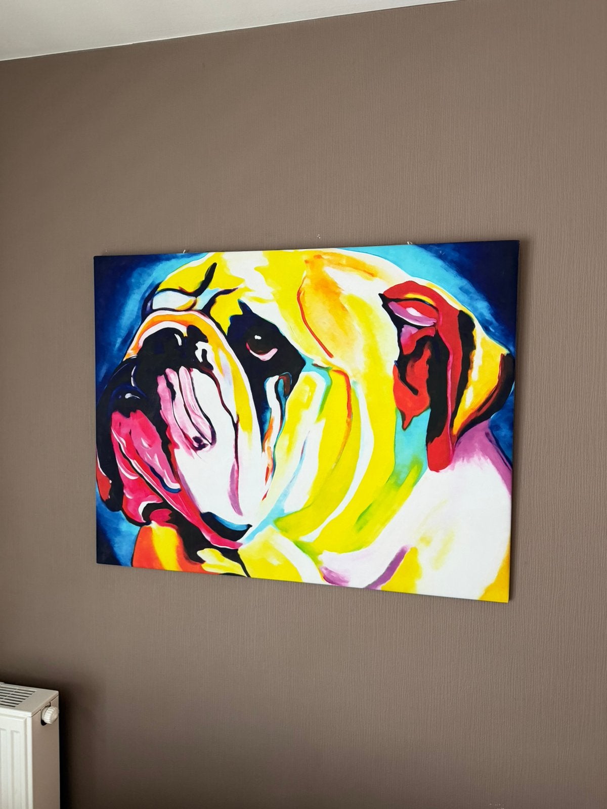 Schilderij kleurrijk (hond), Antiek en Kunst, Kunst | Schilderijen | Abstract, Ophalen