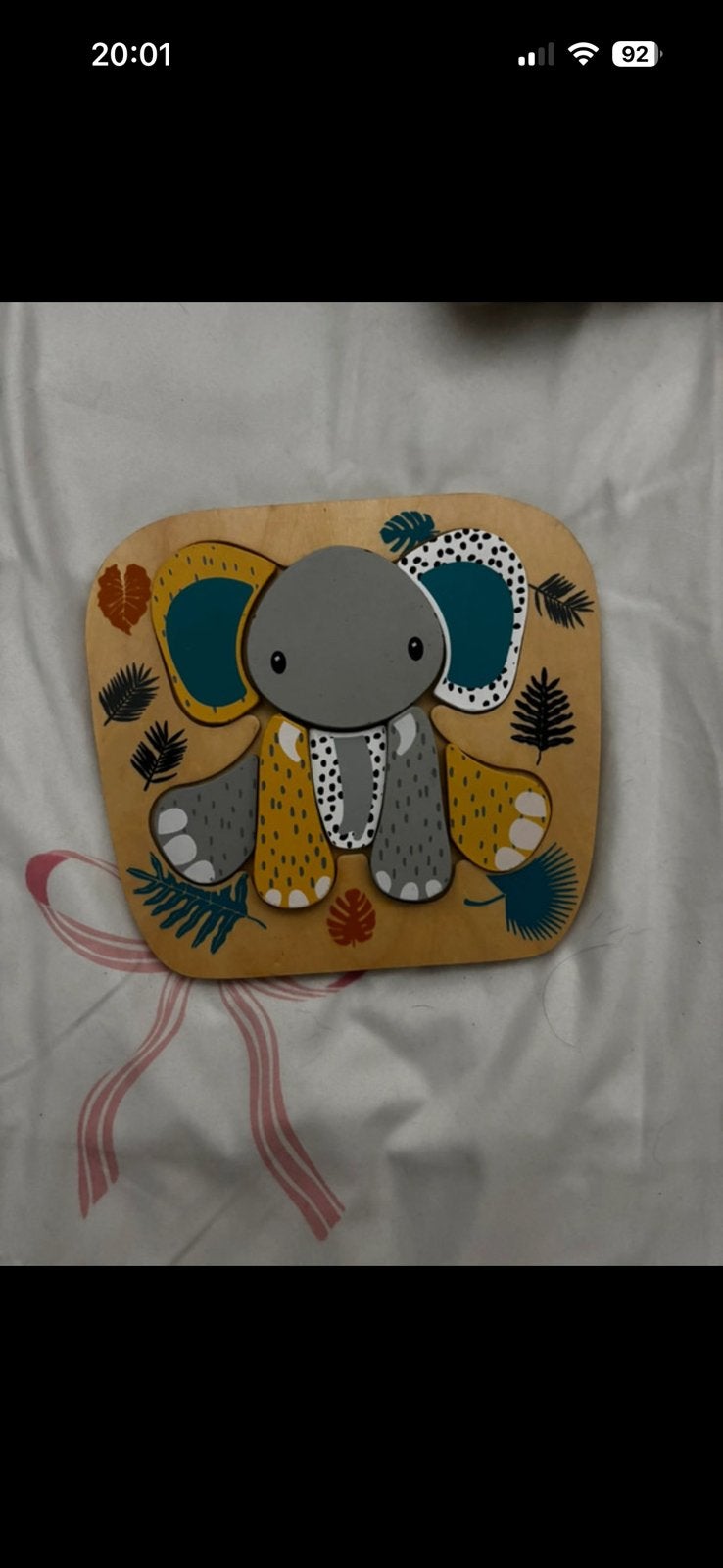 Puzzle éléphant, Enlèvement ou Envoi, Utilisé, 6 mois à 2 ans, Moins de 10 pièces