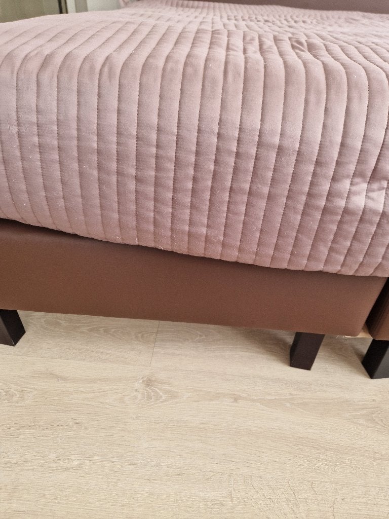 Boxspring 2 pers, Ophalen, Overige materialen, Gebruikt, Bruin