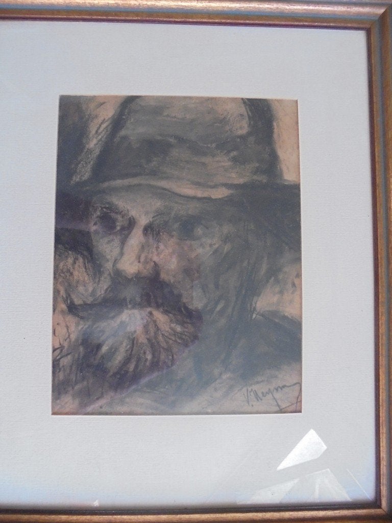 Vic Heyman  1890 - 1972  Portret  Tekening, Antiquités & Art, Envoi, Dessin, Signé