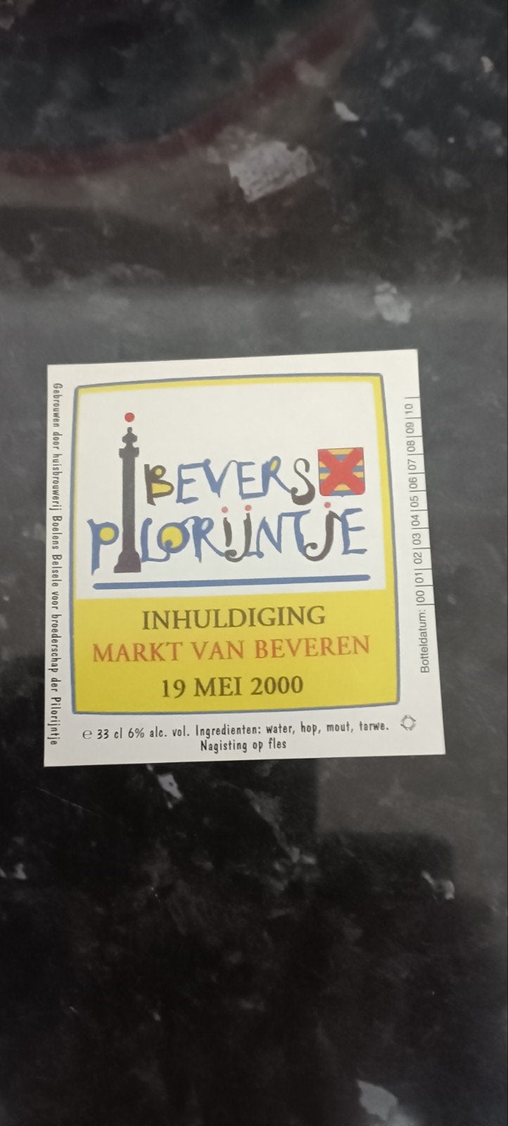 bieretiket bevers pilarijntje br Boelens Belsele, Ophalen of Verzenden