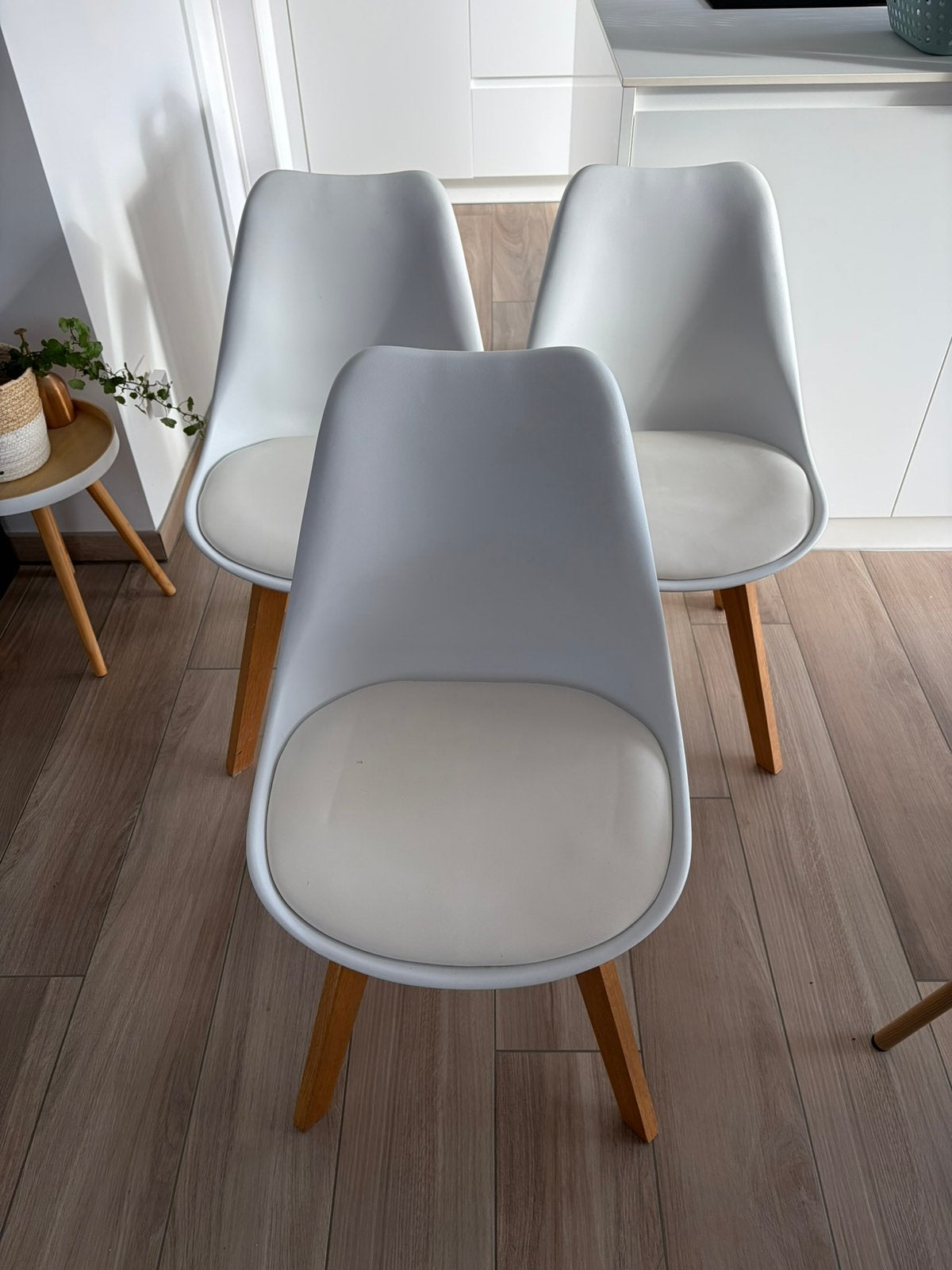 Witte eetkamerstoelen 6 stuks, Enlèvement, Utilisé, Blanc, Cinq, Six Chaises ou plus