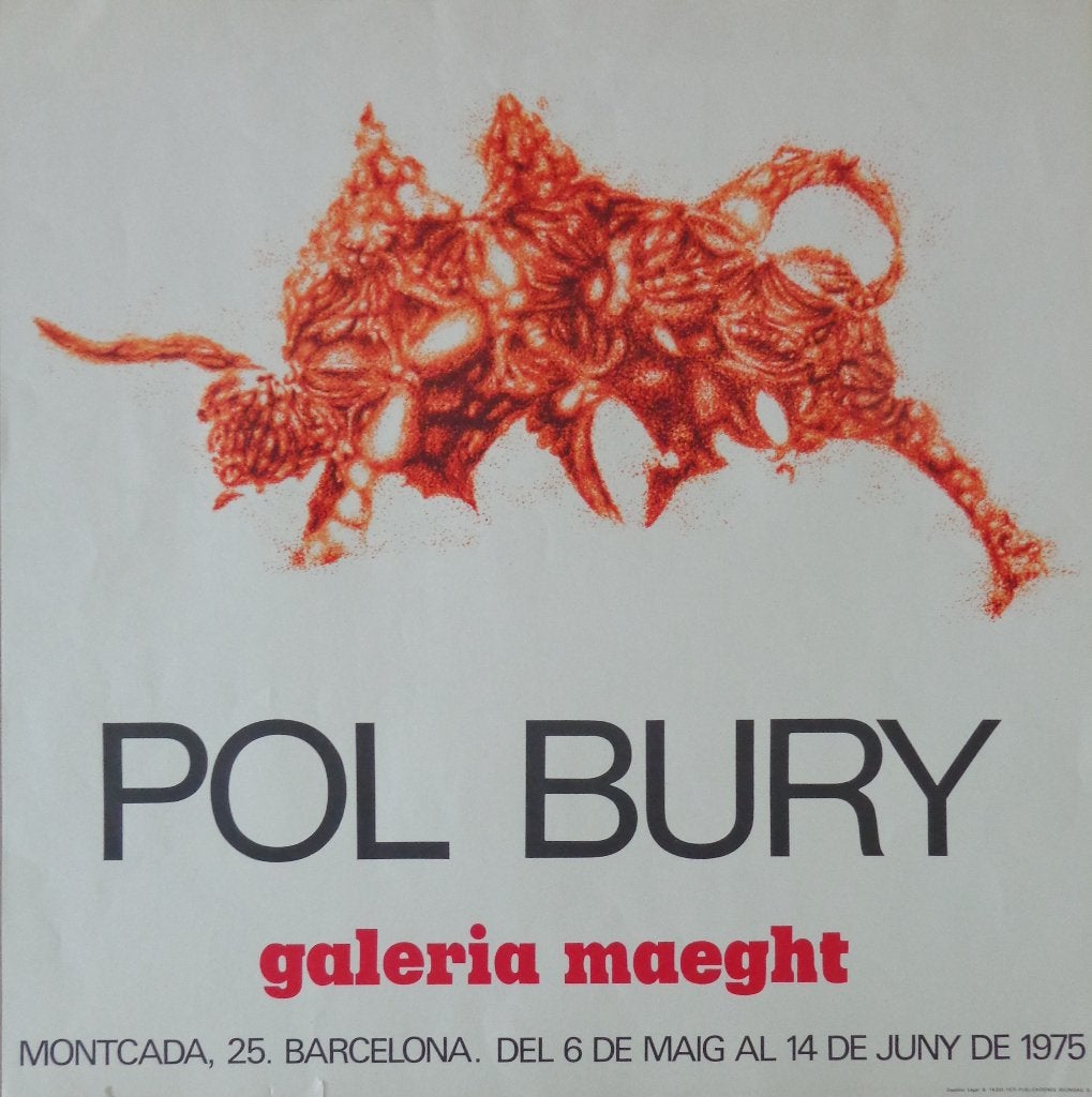 POL BURY / AFFICHE / LITHO-AFFICHE / 57x56cm GALERIA MAEGHT, Antiek en Kunst, Kunst | Litho's en Zeefdrukken, Gesigneerd, Ophalen of Verzenden