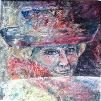 " Prinses Beatrix " Acryl op doek van Lizan van Dijk, Antiquités & Art, Art | Peinture | Moderne, Enlèvement ou Envoi, Signé, Technique mixte