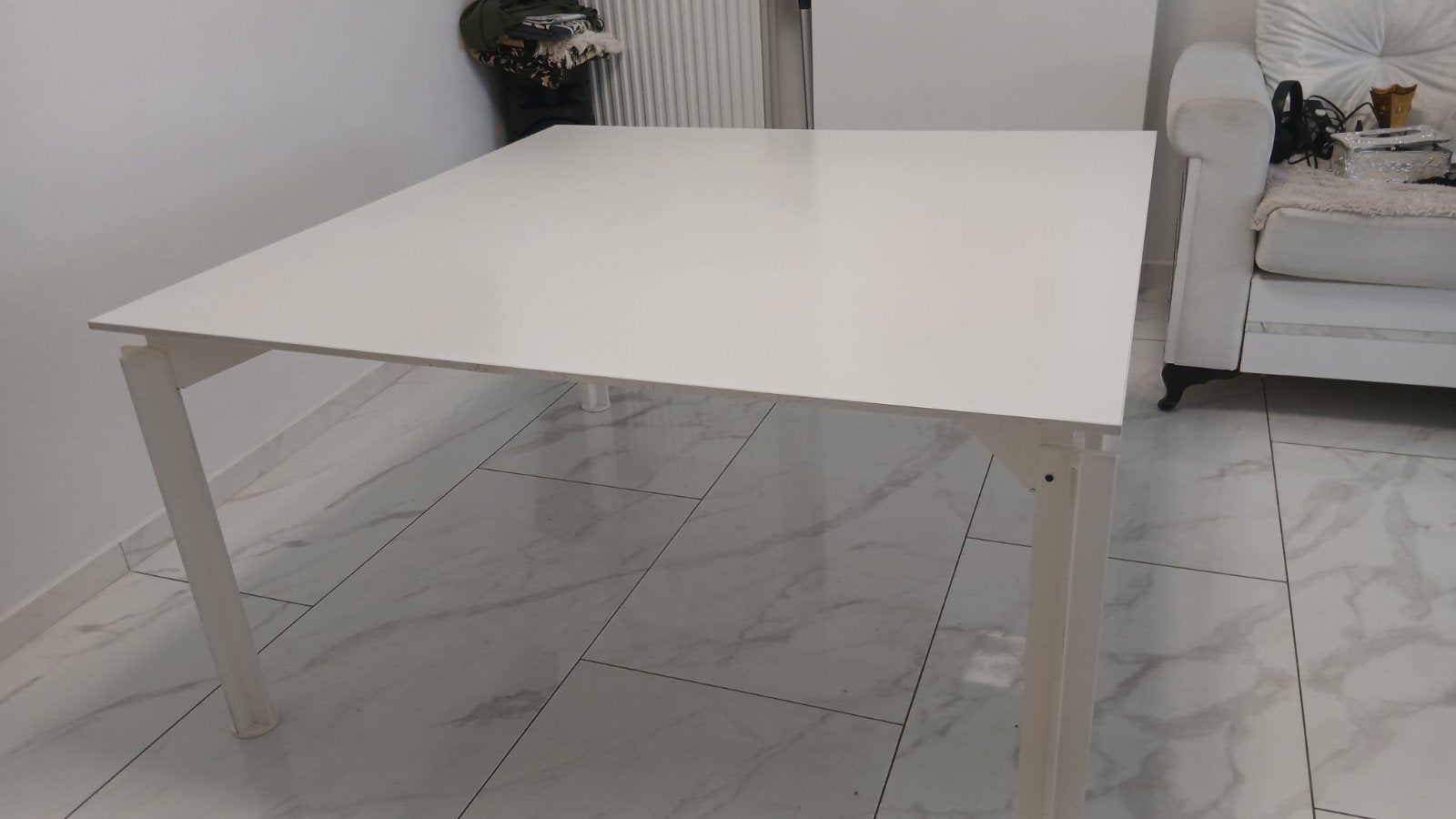 Grote eettafel wit, Huis en Inrichting, Tafels | Eettafels, Ophalen