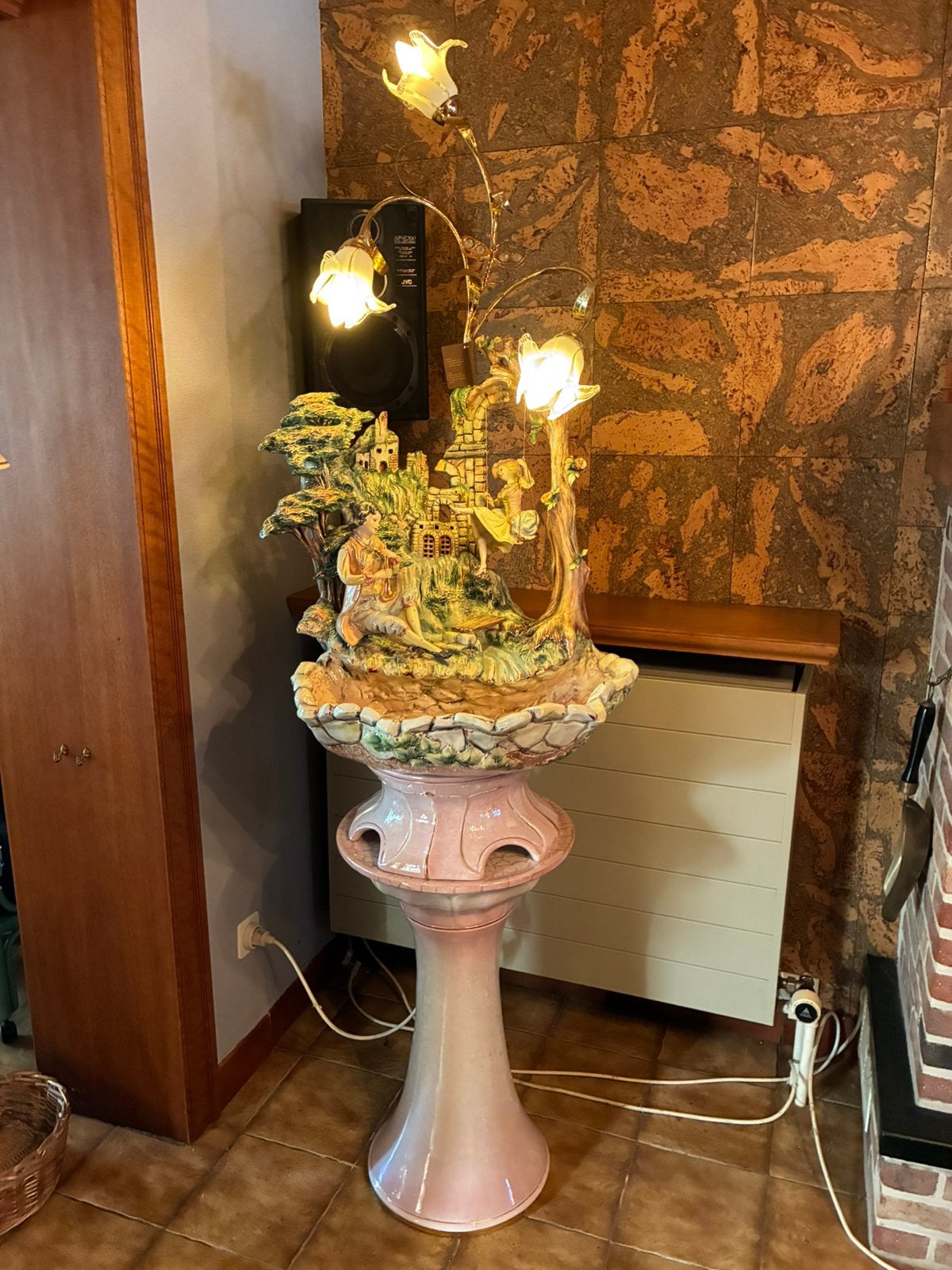 klok, waterfontein bisquit , lamp/ pilaar , tafel zeemeermin, Huis en Inrichting, Woonaccessoires | Zuilen en Pilaren, Ophalen
