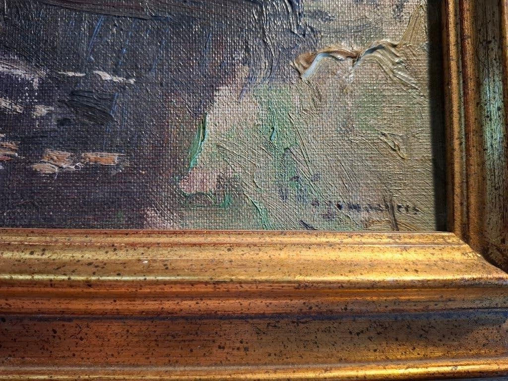 Schilderij van Victor Wagemaekers Liermolen in Grimbergen, Antiek en Kunst, Paneel, Ophalen of Verzenden, Olieverf, Klassiek