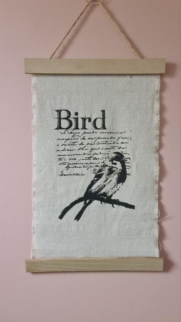 Wanddecoratie met vogel, Huis en Inrichting, Ophalen, Wandhanger, Meerkleurig, Textiel