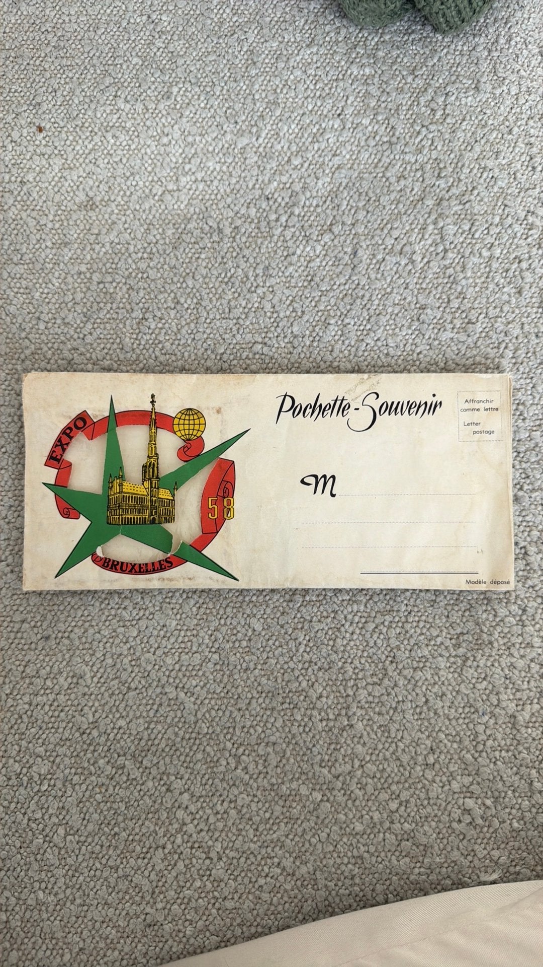 Pochette souvenir de l'Expo Bruxelles 1958, Enlèvement ou Envoi, Autres types