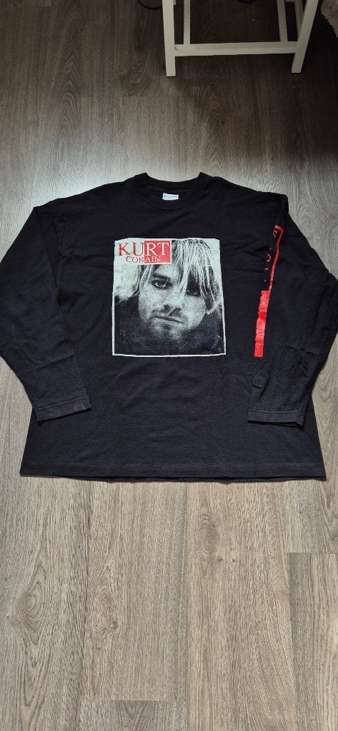 Vintage 1994 Kurt Cobain Long Sleeve Nirvana Screen Stars XL, Enlèvement ou Envoi, Porté, Taille 56/58 (XL), Noir