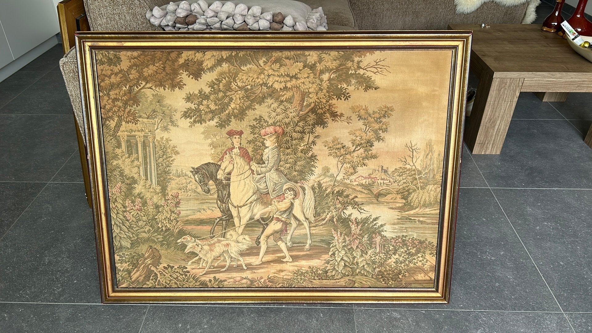 Wandtapijt in kader”Gobelin”, Ophalen