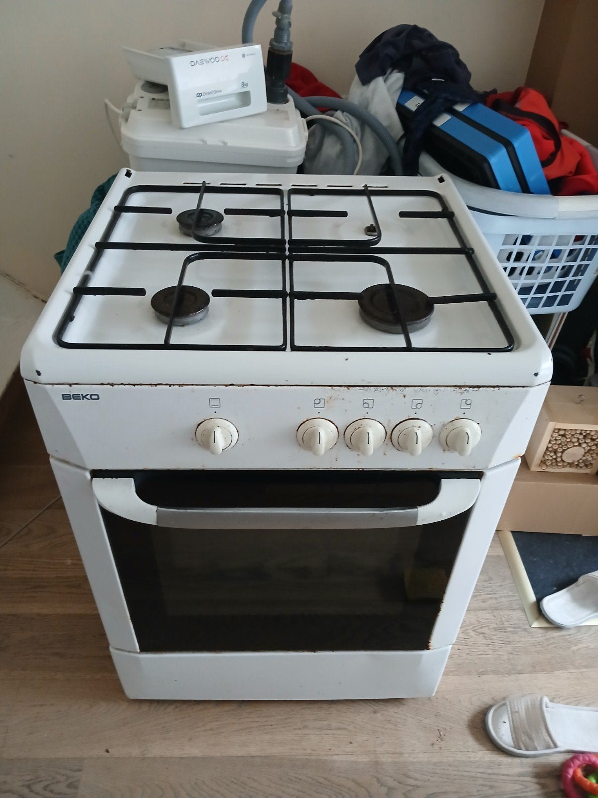 Beko gasfornuis, Elektronische apparatuur, Fornuizen, Ophalen, Gebruikt, 4 kookzones, Gas
