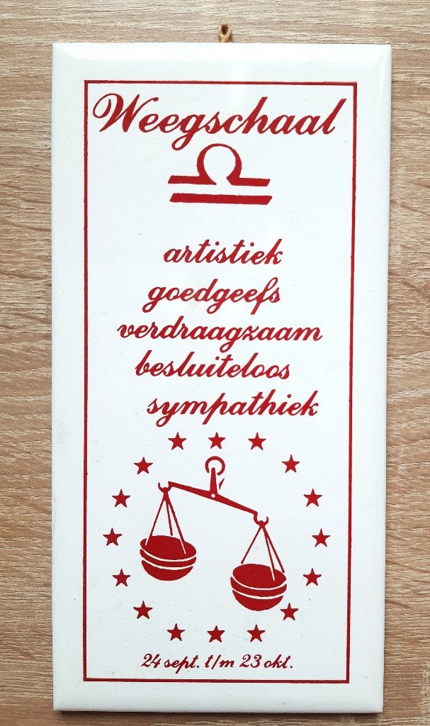 Tegeltje horoscoop weegschaal, Antiek en Kunst, Ophalen of Verzenden