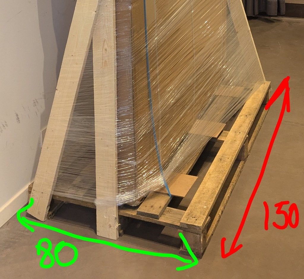 Houten pallet 150x80, Doe-het-zelf en Bouw, Ophalen, Minder dan 25 mm, Zo goed als nieuw, Minder dan 200 cm