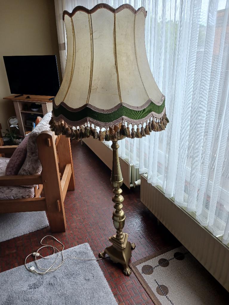 Grand lampadaire en cuivre, Huis en Inrichting, Lampen | Vloerlampen, Ophalen, Gebruikt, 150 tot 200 cm, Overige materialen