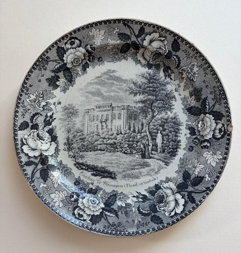 P. J. BOCH 1823 aardewerk WANNEGEM Oost-Vlaanderen bord, Antiek en Kunst, Verzenden