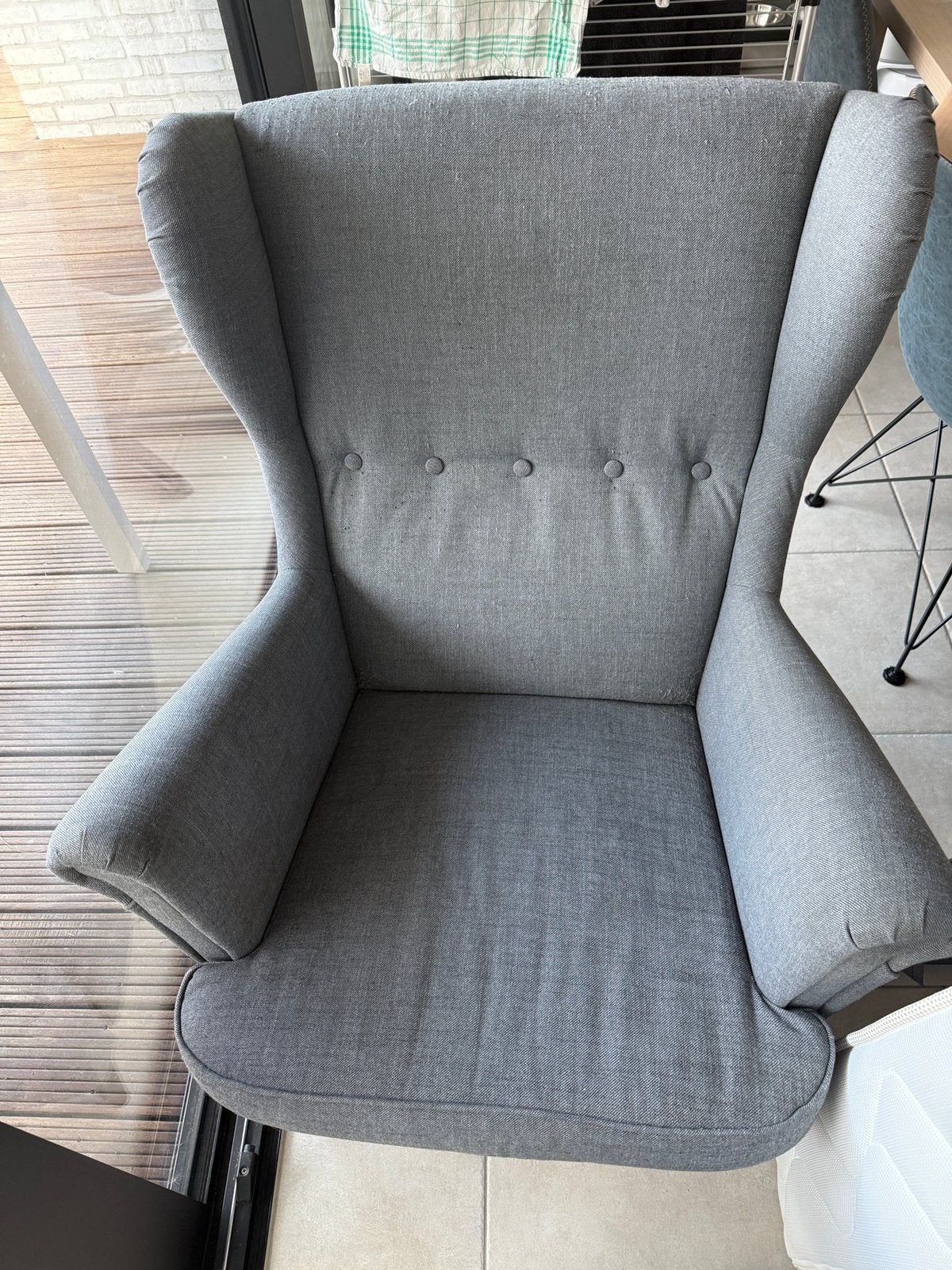 Ikea enkelzit, Huis en Inrichting, Ophalen, Zo goed als nieuw, Stof