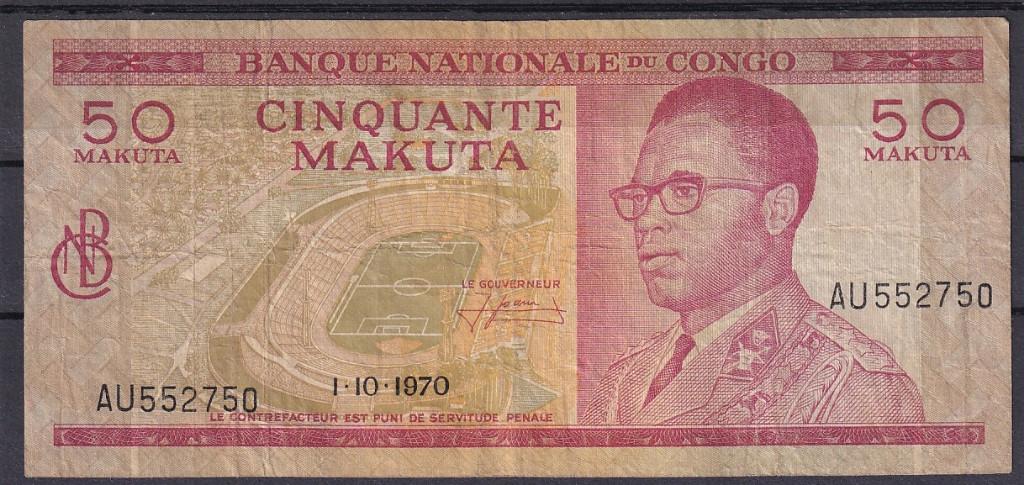 Congo 50 makuta 1970 F, Ophalen of Verzenden, Overige landen, Los biljet