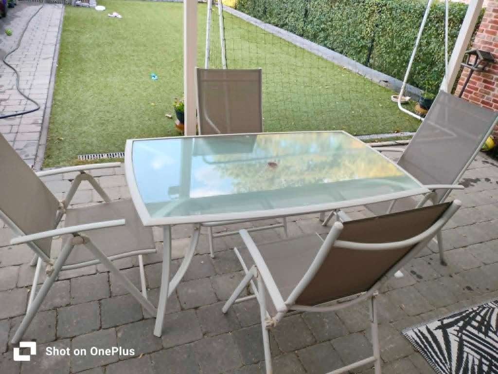 Tuinset, Ophalen, 4 zitplaatsen, Gebruikt, Aluminium