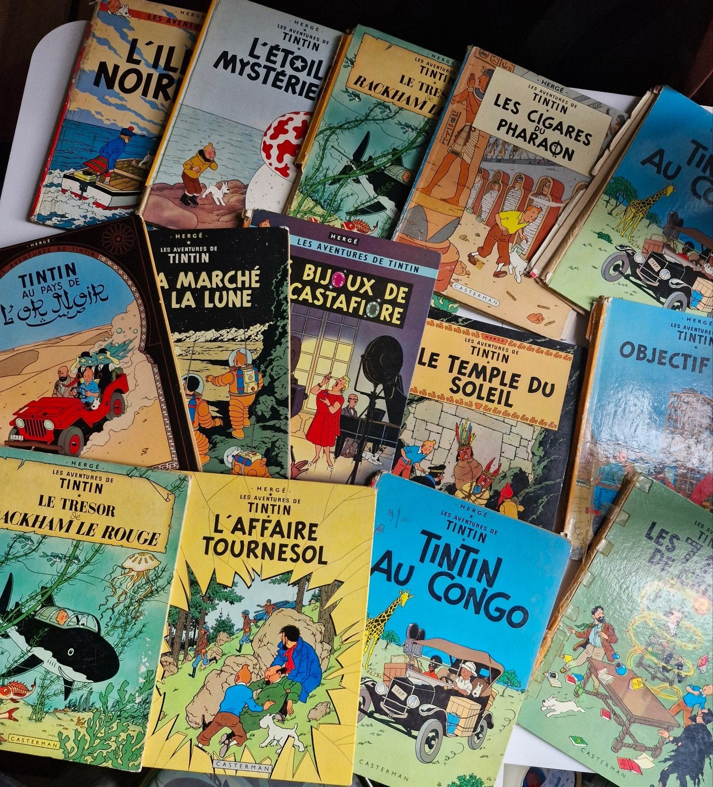 BD Tintin lot de 13 albums de lecture a restaurer, Enlèvement