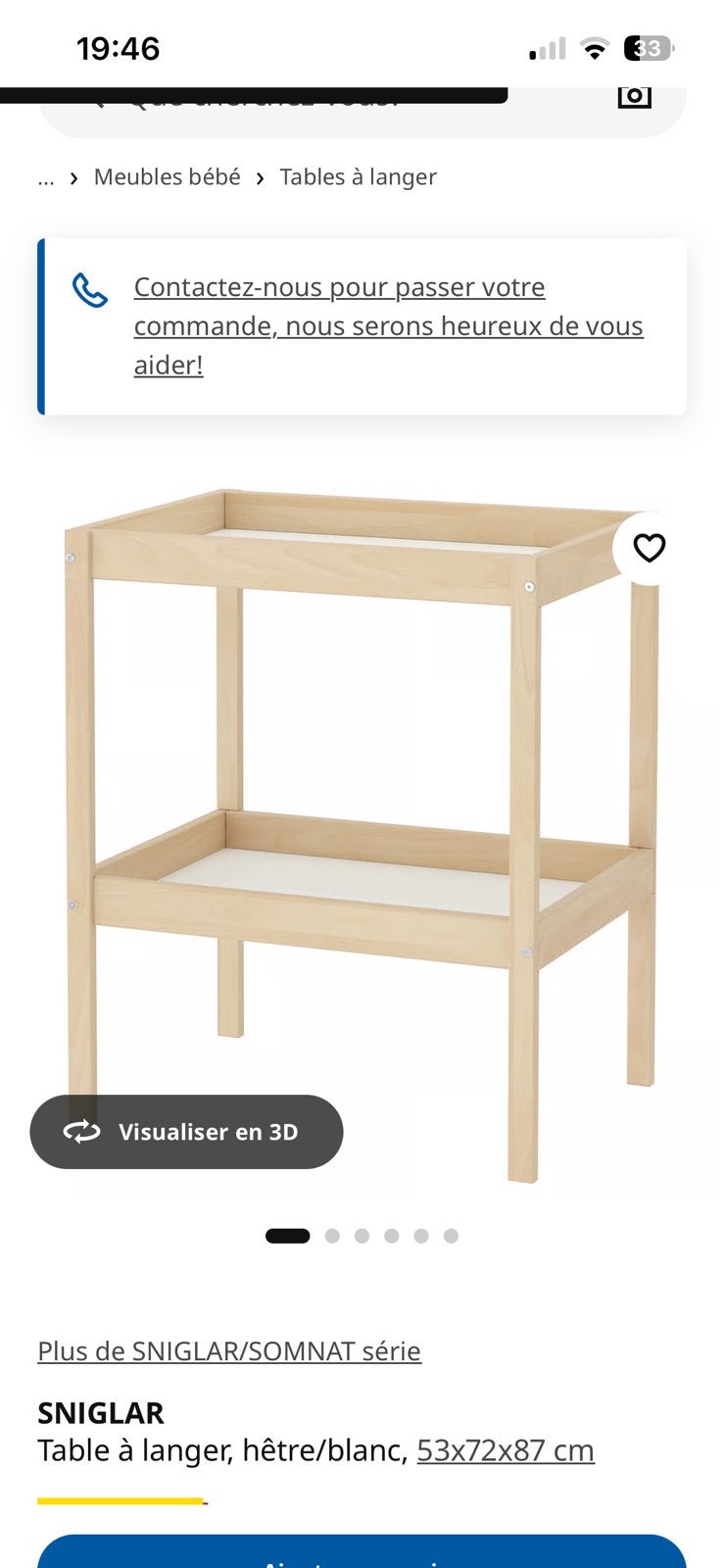 Table a langer IKEA, Maison & Meubles, Armoires | Étagères, Enlèvement, Utilisé