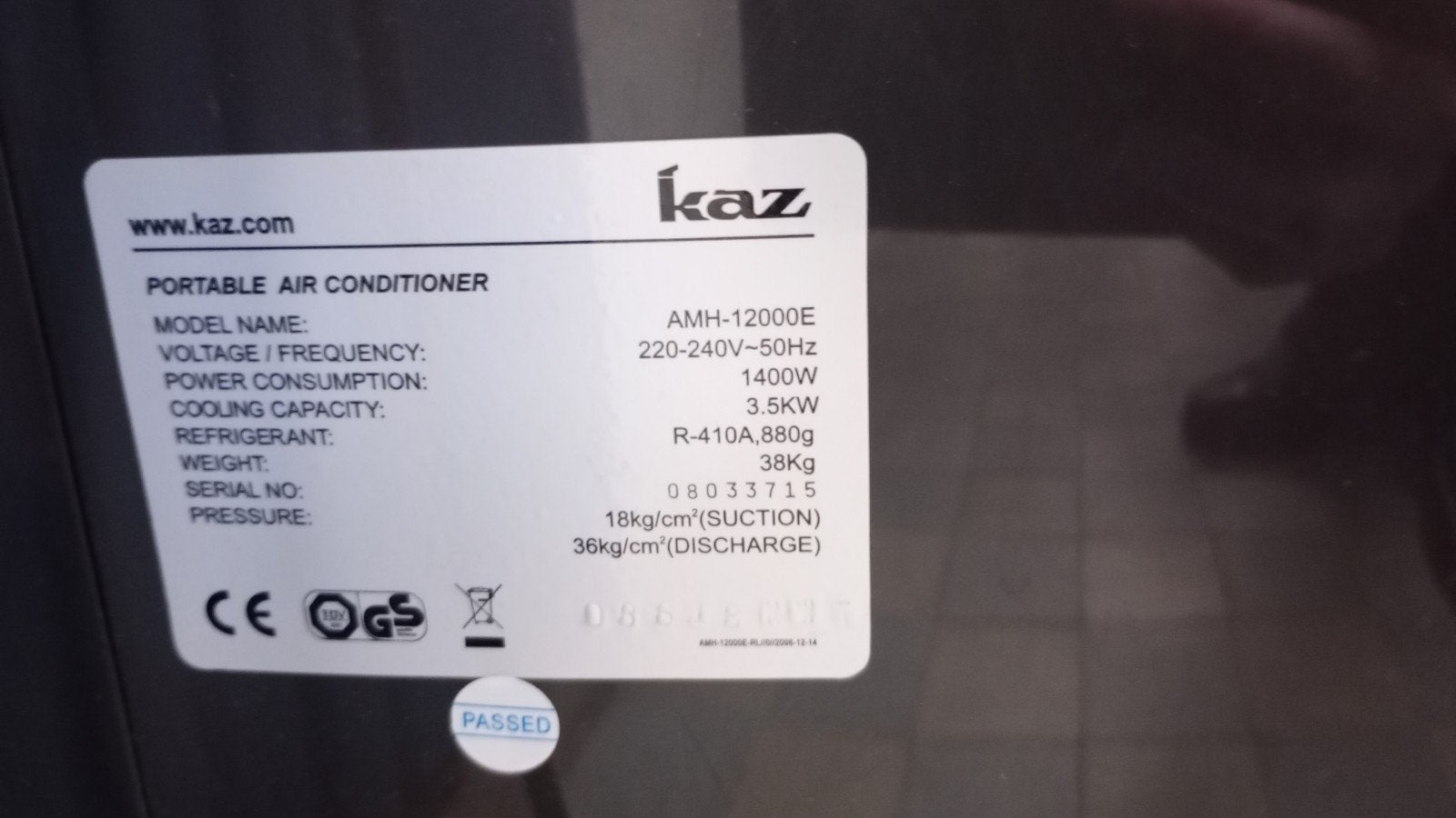 Honeywell / KAZ mobiele airco 12.000 BTU, Ophalen, Koelen en Ontvochtigen, Mobiele airco