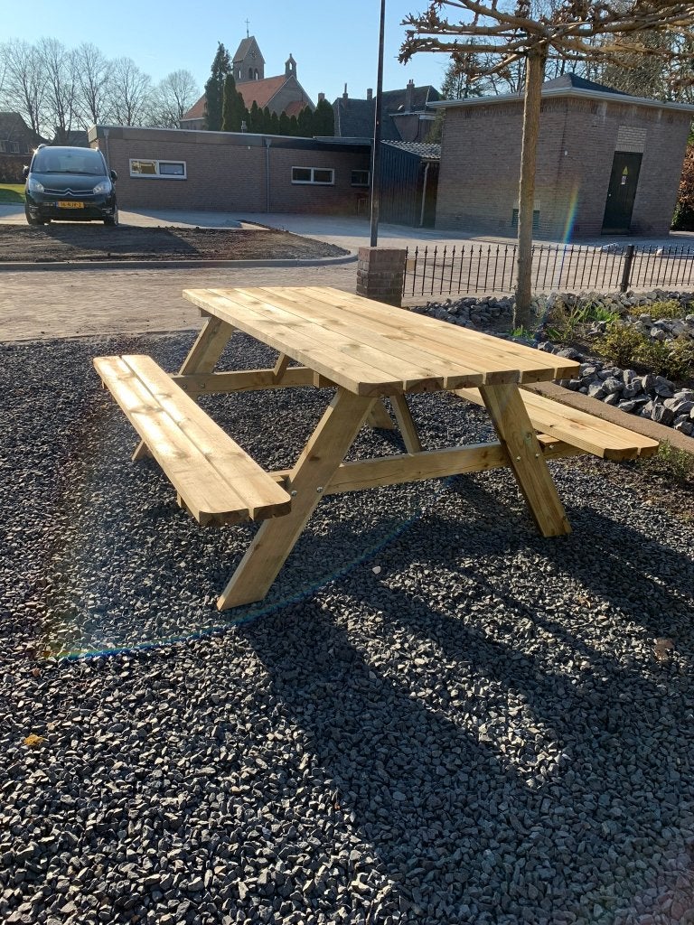 gloednieuwe picknicktafels, Tuin en Terras, Nieuw, Ophalen of Verzenden, Inklapbaar, Rechthoekig