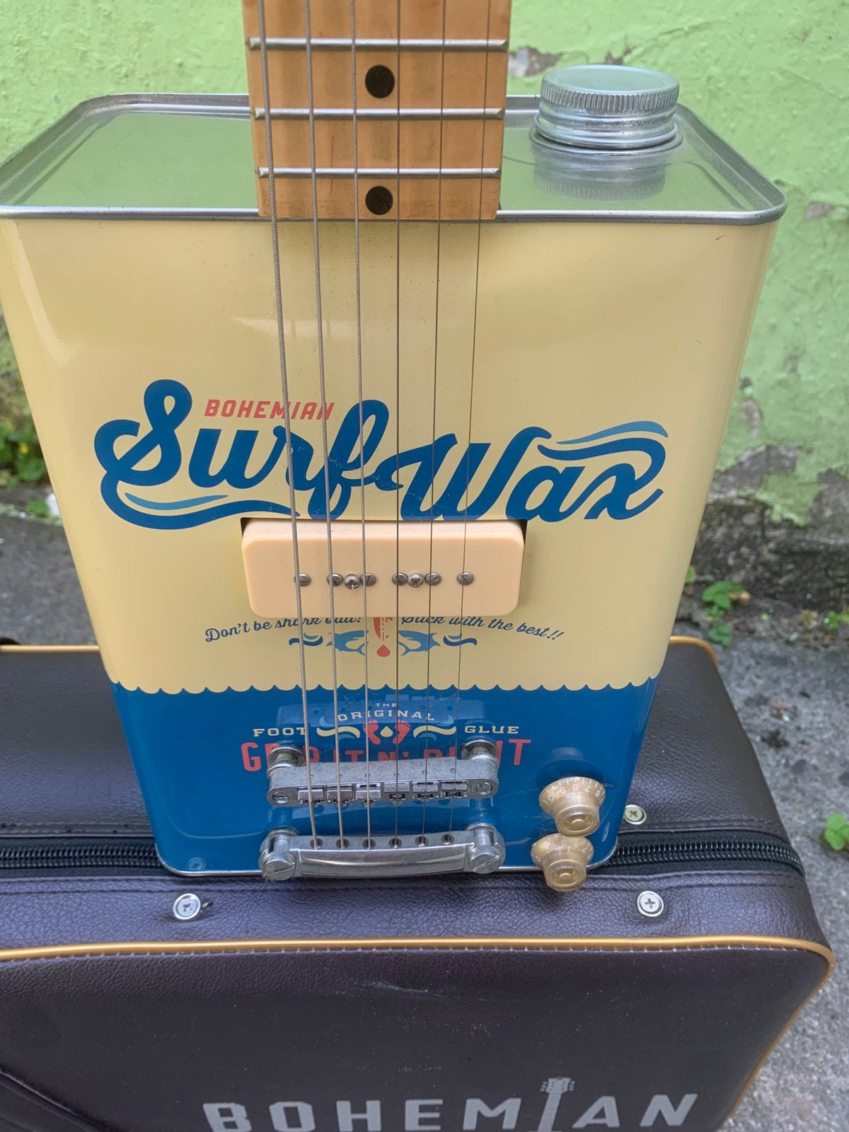 Bohemian Surf Wax Oil Can guitar P90, Enlèvement ou Envoi, Comme neuf