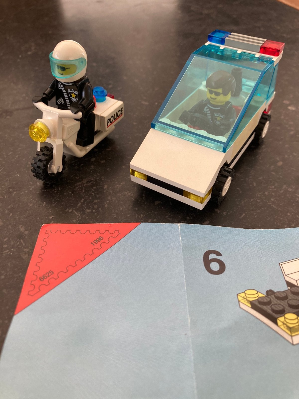 Lego politie auto en moto 6625, Ophalen of Verzenden, Gebruikt, Complete set, Lego