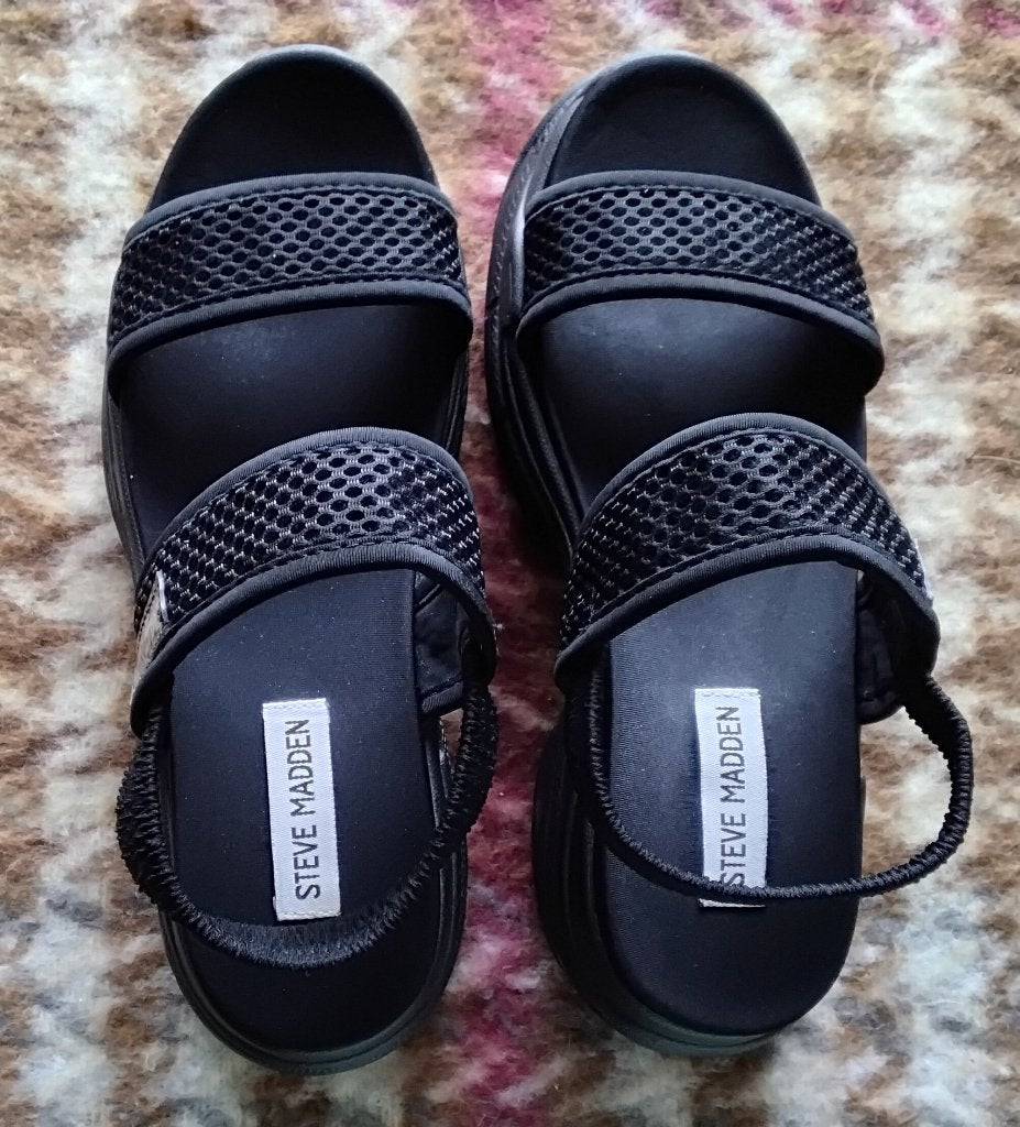 Steven Madden zwarte sandalen, Ophalen, Zwart, Steve Madden, Sandalen of Muiltjes