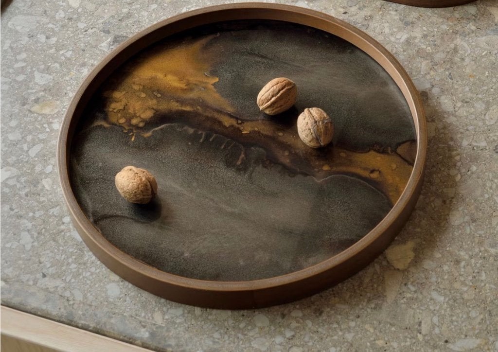 Ethnicraft dienblad, Rond, Nieuw, Ophalen of Verzenden, Glas