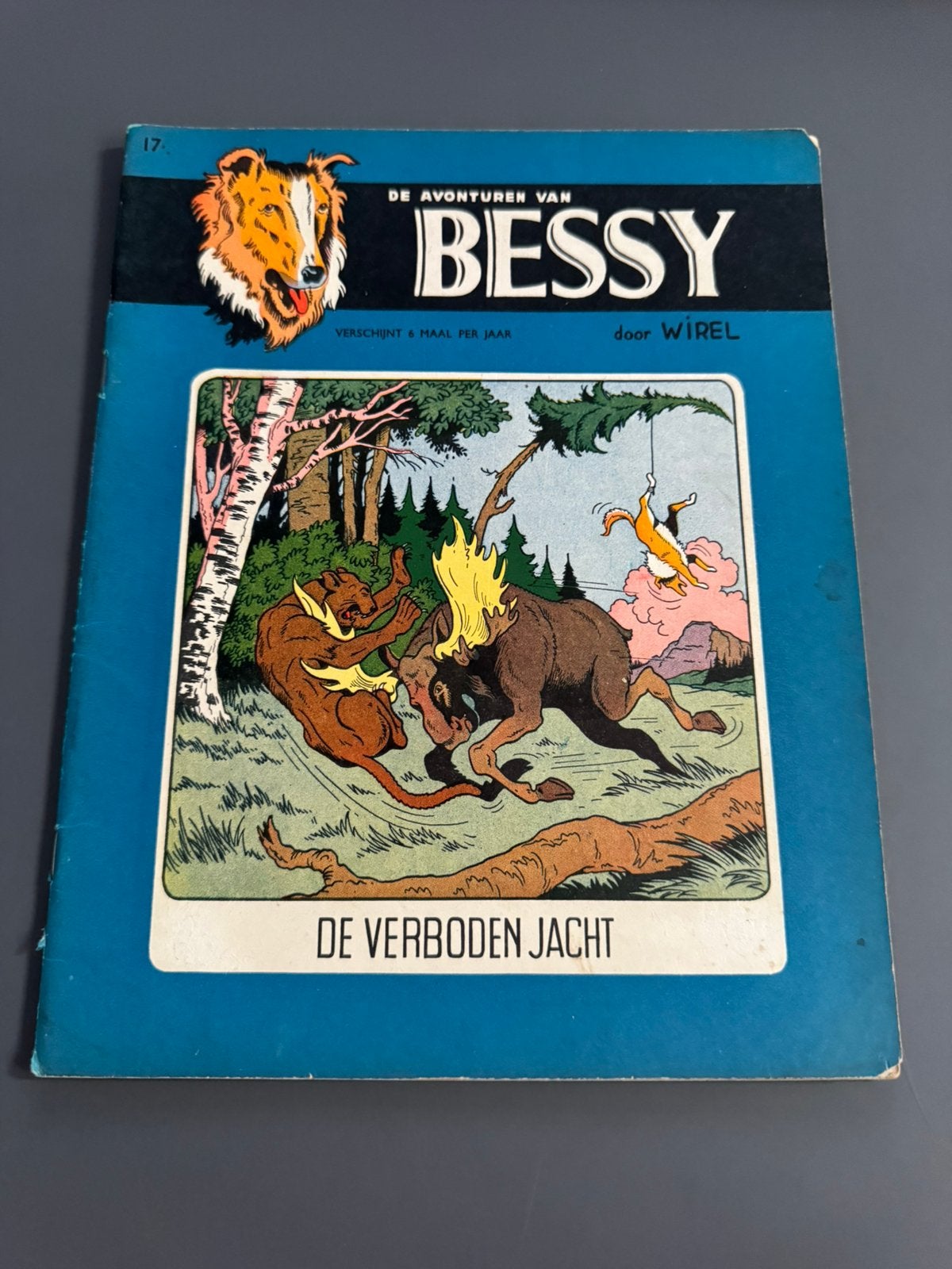 Bessy 17 de verboden jacht 1ste druk 1957 Vandersteen, Boeken, Eén stripboek, Ophalen of Verzenden, Gelezen