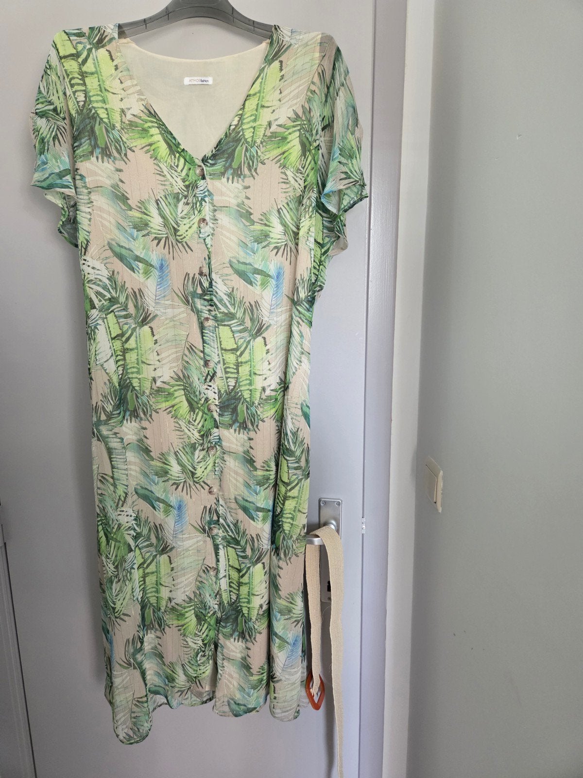 prachtige jurk groen ecru Atmos Fashion maat 42, Enlèvement ou Envoi, Atmos fashion, Robe de cocktail, Vert