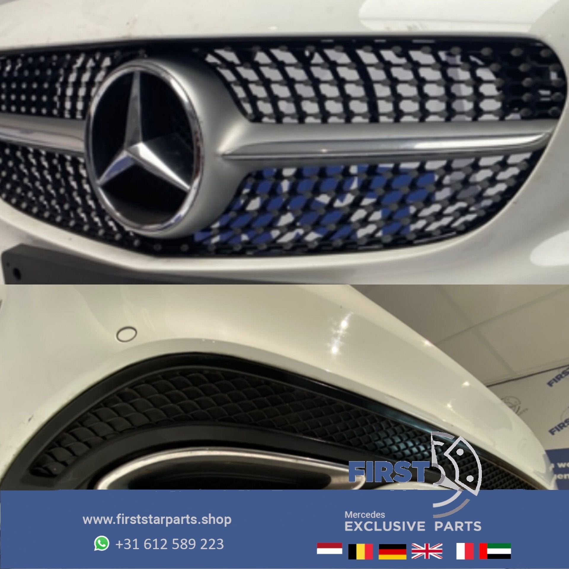 W205 AMG PAKKET WIT C KLASSE VOOR + ACHTER BUMPER origineel, Utilisé, Avant, -, -