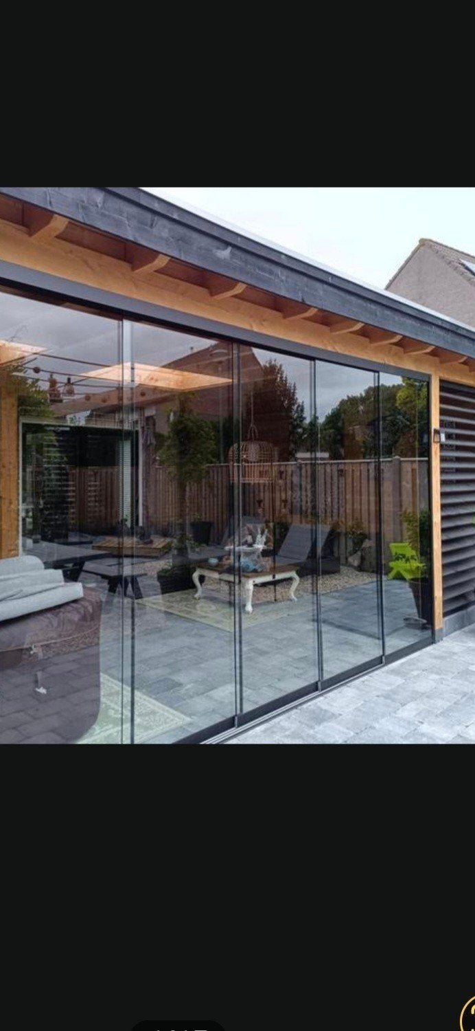 Glaswand  / schuifwand, Tuin en Terras, Overkappingen, Ophalen, Zo goed als nieuw, Overige typen