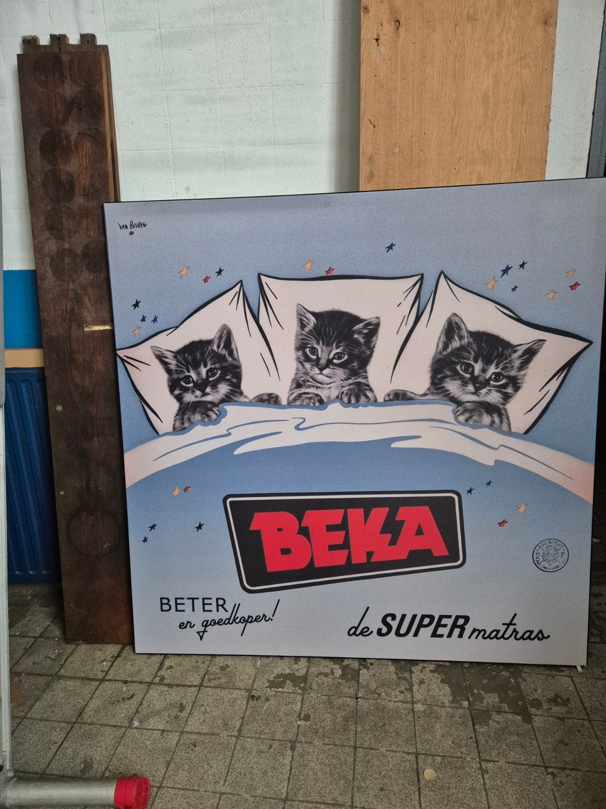 Beka matrassen, Ophalen, Reclamebord
