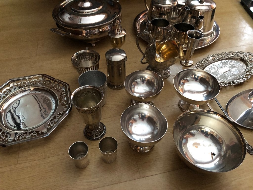 Verzilverde set, Antiek en Kunst, Ophalen