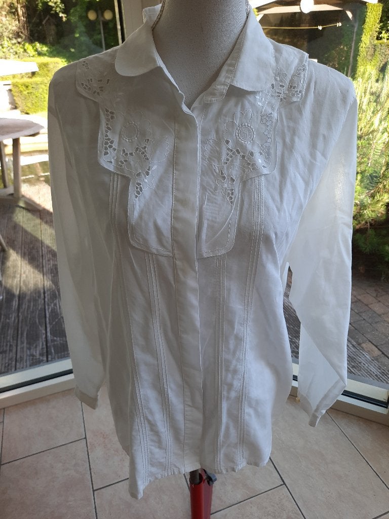 Toffe blouse GEIGER - 44, Vêtements | Femmes, Taille 42/44 (L), Comme neuf, Geiger, Blanc