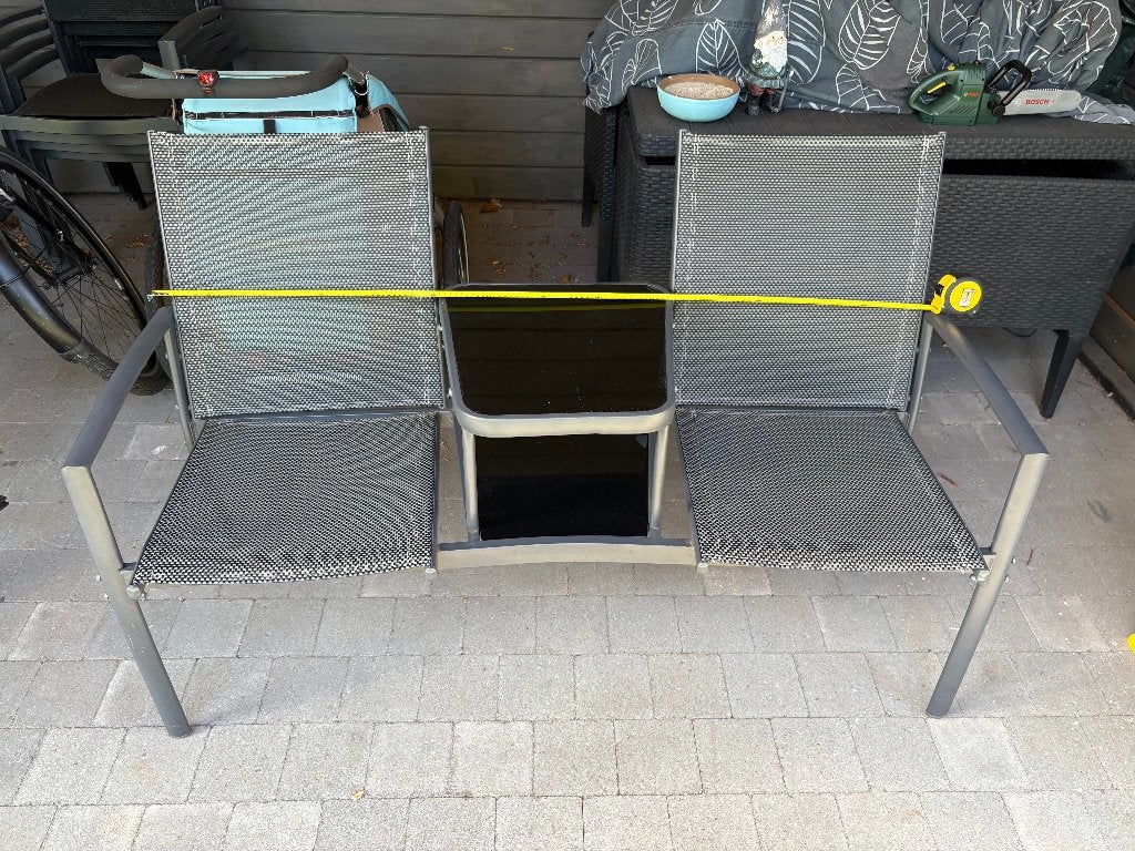 Tuinbank voor 2 personen met tafeltje, Tuin en Terras, Ophalen, Gebruikt