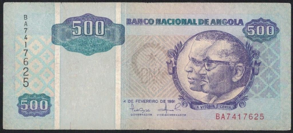 Angola – 500 kwanzas 1991 – RARE, Timbres & Monnaies, Billets de banque | Afrique, Enlèvement ou Envoi, Autres pays, Billets en vrac