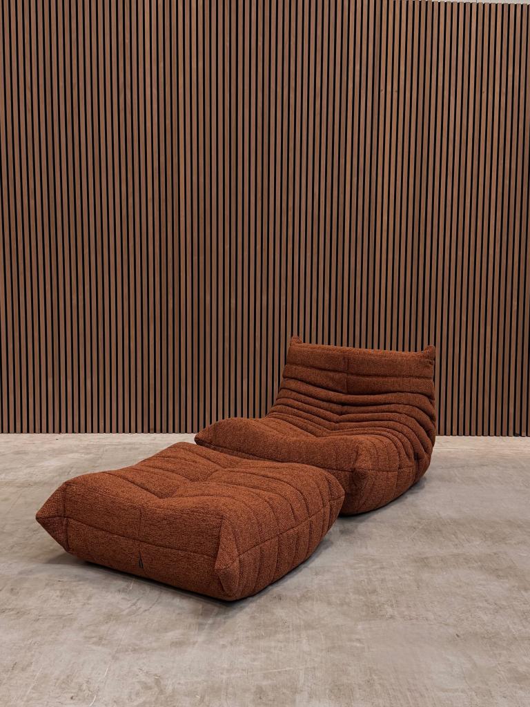 Ligne Roset Togo eenzits met poef - Woolblend rood, Ophalen of Verzenden